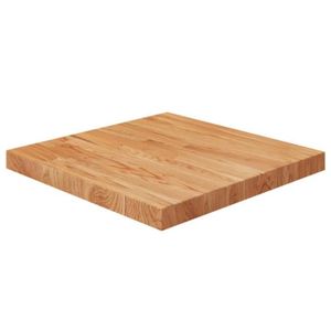 TABLE BASSE Table carrée en bois de chêne massif ZERODIS - Marron clair - 50x50x4 cm - Finition vernie