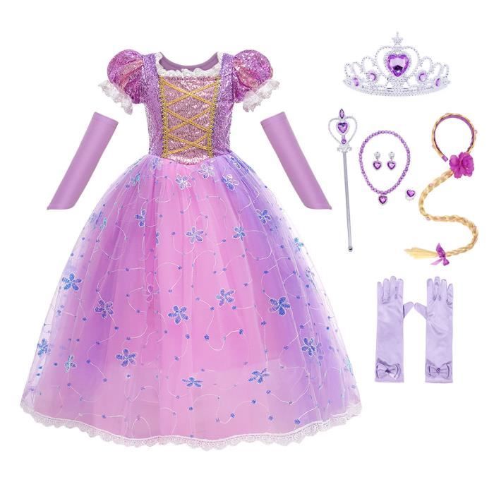 Déguisement robe princesse raiponce perruque 5-6ans - 6 ans