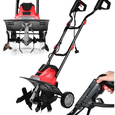 VidaXL Accessoire Charrue à Timon Réglable 4 Positions Pour Motoculteur 6.5ch - Noir Métal