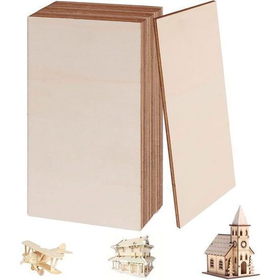 Panneaux De Contreplaqué, Paquet De 12 Panneaux De Bois De Balsa, Panneau De Bois 200 X 200 X 1,5 Mm, Panneaux Multiplex, Panneaux De Bois Artisanaux, Pour Bricolage Ou Modélisme