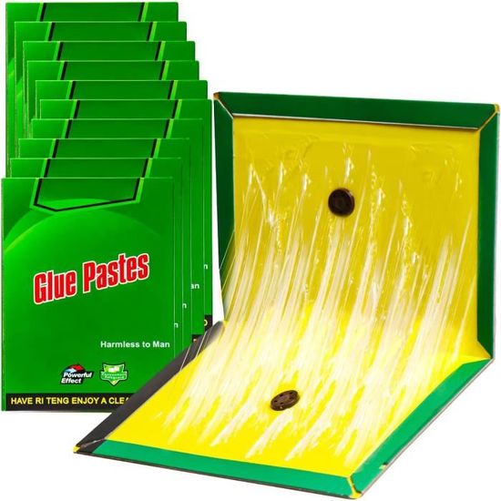 Lot De 10 Plaques De Glue Anti-souris Et Rats - Grand Format - Inclus 3 Paires De Gants