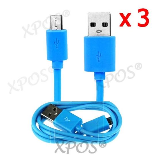 Câble Micro USB De 3 Mètres Noir Pour Recharger Le WIKO Sunny - Marque NOVAGO