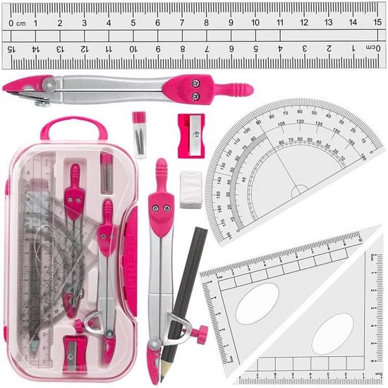 Kit De Règles Géométriques Transparentes - Rapporteur Et équerres Pour école, Bureau, Dessin