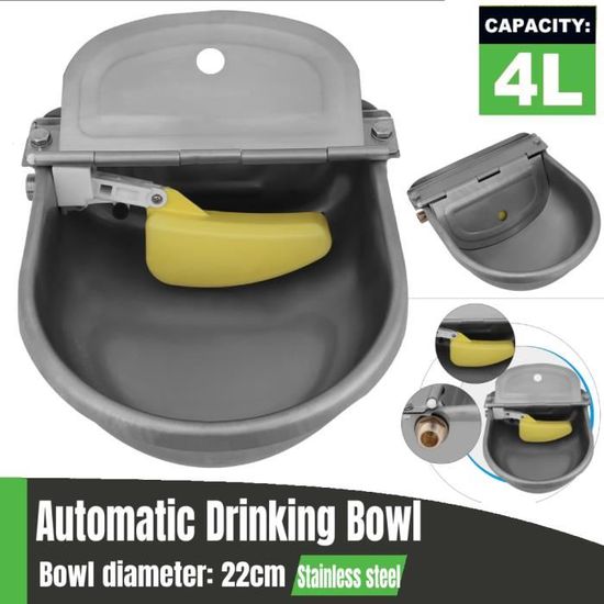 Abreuvoir Automatique 7,5L Acier Inoxydable Pour Bétail - Chevaux, Vaches, Chiens