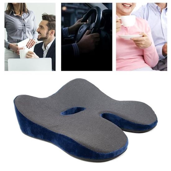 Coussin Ergonomique Mémoire De Forme Pour Siège - Soutien Du Coccyx, 45x40 Cm - Bureau, Voiture, Chaise De Jeu - Housse Amovible