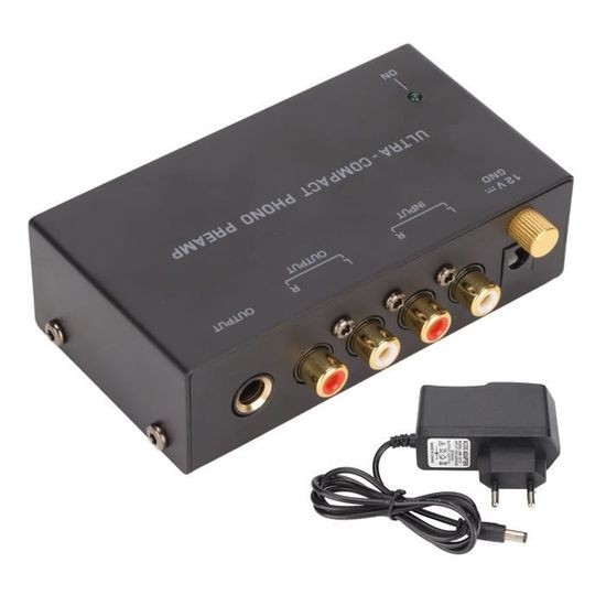 Préampli Phono Pour Platine Vinyle - Conversion RIAA - Faible Bruit - Entrées/sorties Multiples - Alimentation UE