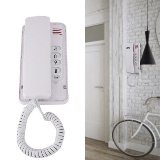 Téléphone Fixe Avec Haut-parleur, Identification De L'appelant Et Mise En Attente - Design Compact Blanc, Pour Maison Et Bureau - 14