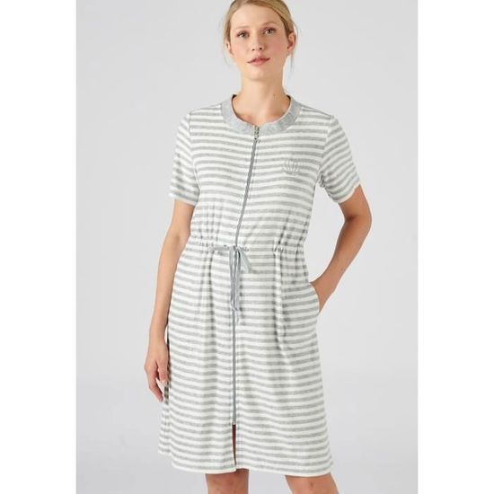 Robe de chambre Damart Robe de d tente zipp e en ponge Gris
