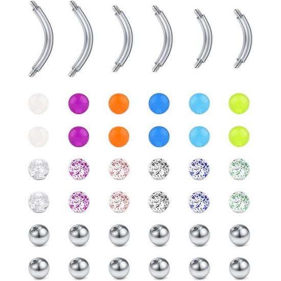 IKOPFLN 4 Feuilles 660 Pcs Piercings à Lèvres, Faux Piercing Nez Faux Piercing Levre Piercing De Sourcil Piercing De Nez Non P N Trant Coller Sur L Autocollant De Nombril Or Argent