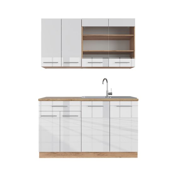 Îlot De Cuisine Fame-Line Blanc Brillant 90 Cm Avec Tiroir - Modulable Et Design