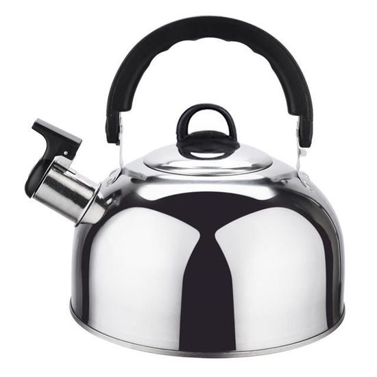 Bouilloire électrique compacte en inox, design élégant, base 360