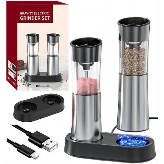 Arvoni 2 Pièces Moulin A Poivre, Moulin A Sel Bois, Moulin