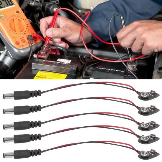 Lot De 10 Clips Pour Pile 9V - Connecteur Avec Fil 15cm, Pour Projets électroniques, Bricolage