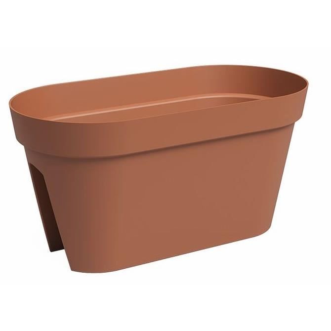 Jardinière Balcon - Plastique - Terre cuite - Rectangulaire - L60 x P30 x H30cm - ARTEVASI