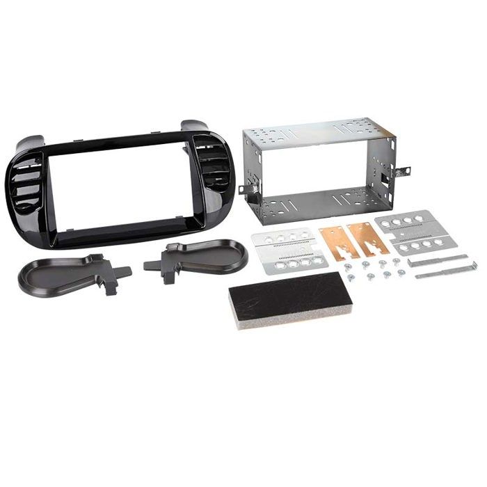 Adaptateur de façade 2-DIN Fiat 500 / 500 C noir piano