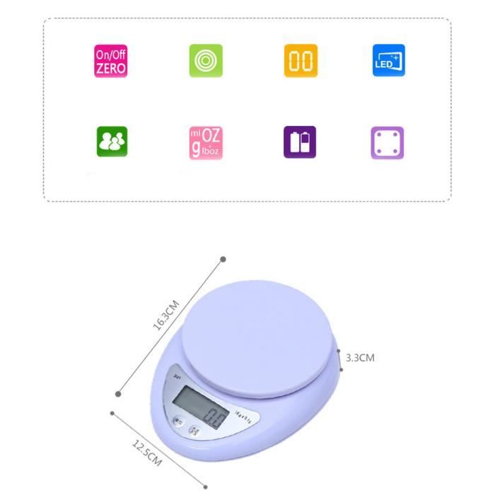 5Kg Digital Kitchen Scale LCD Electronic Cooking Food Measure Bowl Scale Paontry18