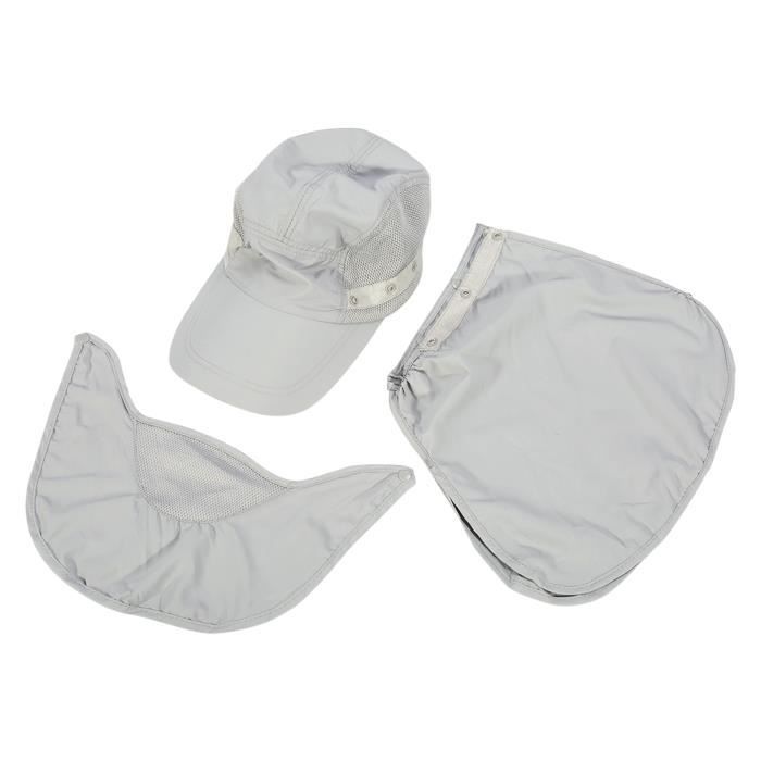 Casquette de pêche Protection anti-UV à séchage rapide à 360 degrés pour l'extérieur (gris) HEN