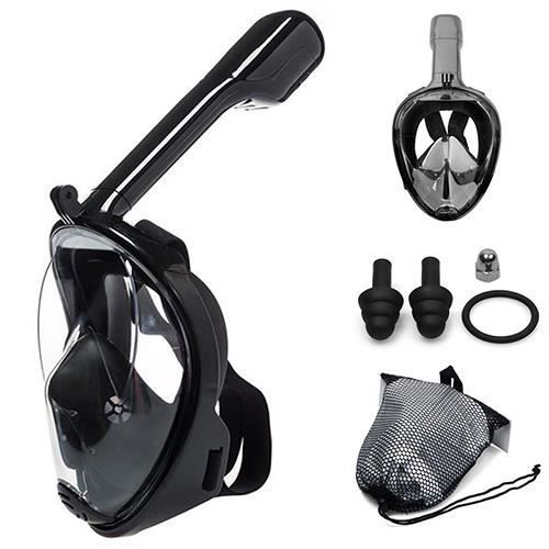 Masque de plongée anti-buée combinaison de plongée masque respiratoire équipement de natation étanche à l'humidité - noir - L