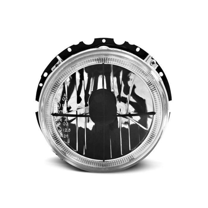 Paire de feux phares VW Golf 1 74-83 angel eyes chrome croix noire (WH3)
