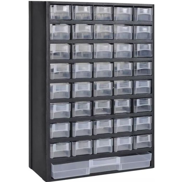 Armoire à outils rangement Servante d’Atelier 31 x 13,8 x 49 cm avec 41 tiroirs Plastique