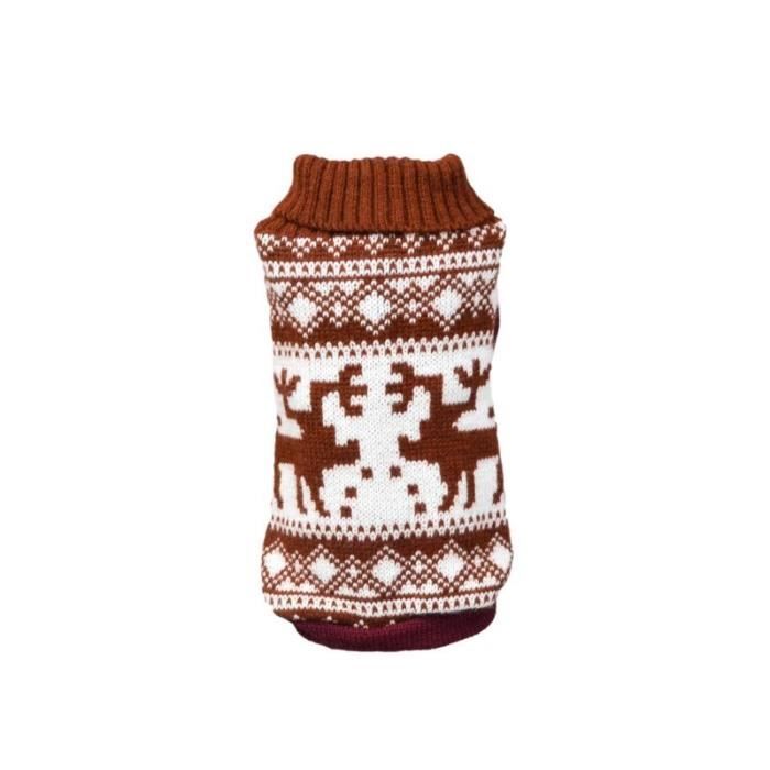 Pull Gilet,Noël mignon Elk chien vêtements pull tricoté chaud respirant chien vêtements épais hiver pull pour chiens - Type -XL #D