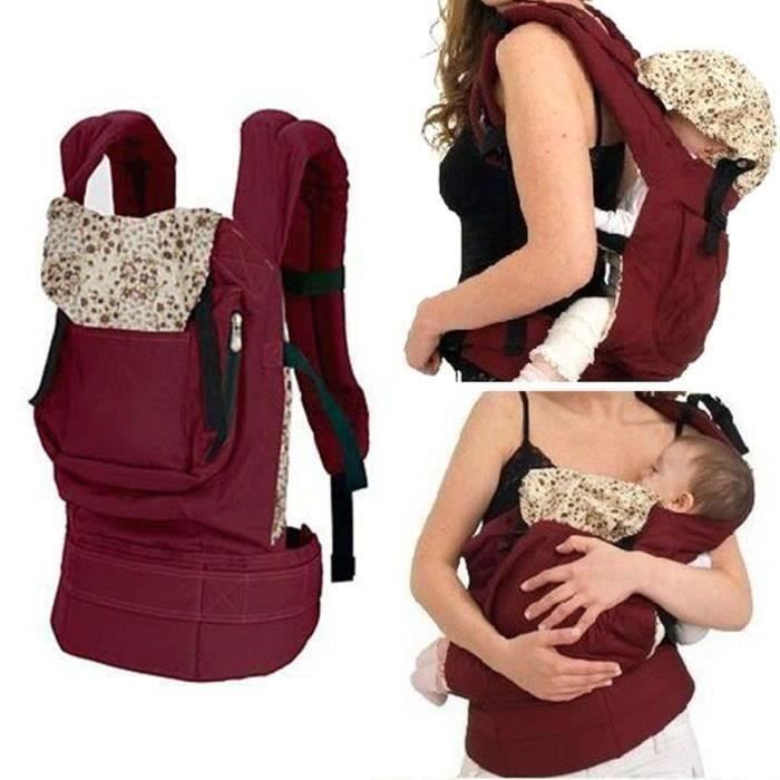 Nouvellement conçu Front Back Baby Safety Carrier avec Sling Wrap harnais sac à dos de confort pour bébé (rouge)