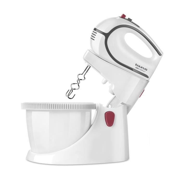 Taurus Giro Complet - Batteur Électrique avec Bol Rotatif 500W, 5 Vitesses Réglables + Turbo, Bol de 2,5L, 2 tiges