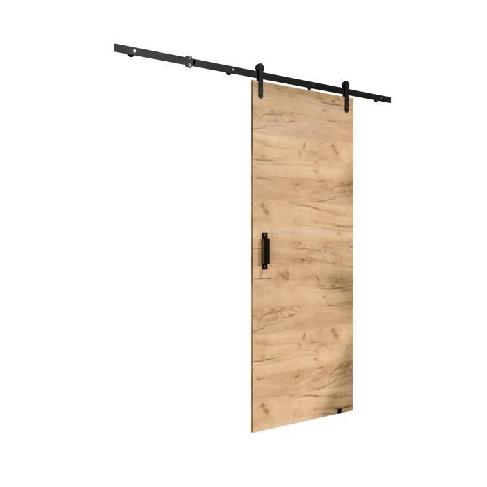 Ensemble Porte coulissante interieur avec rail PARKER I 90 - Chêne Doré - 90x204cm