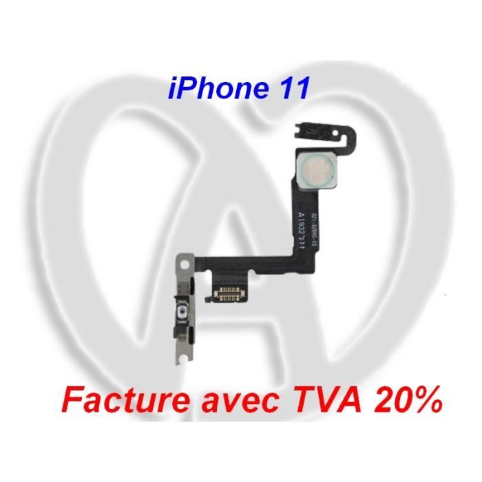 Pour iPhone 11 Nappe Power Allumage ON/OFF avec Diffuseur de Flash et Micro -TactilEst