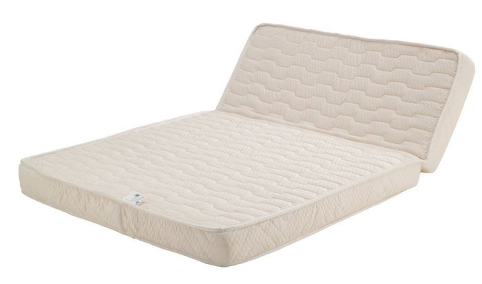 Matelas Souple Pour tous BZ 140x200 x 10 cm avec Latex Naturel sur Face Hiver - Découpe Assise 60 cm - 5 zones de Confort - Face é