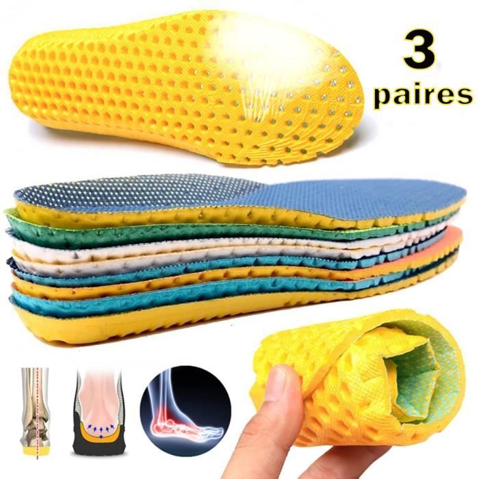 YOLISTAR 3 Paires Semelle Orthopédique - Semelles Orthopédiques Sport Ultra Confort - Semelle Taille ajustable
