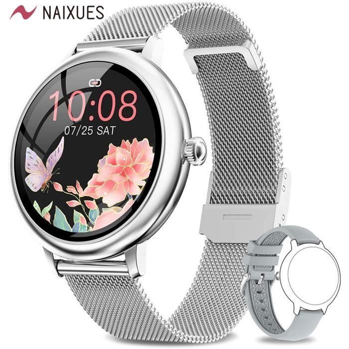 NAIXUES Montre Connectée Femme IP67 étanche Oxygène Sanguin Enregistrer les données d'exercice Fréquence Cardiaque Calories Sommeil