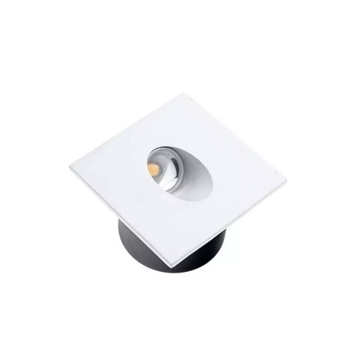 Spot LED 3W Encastrable pour Escalier Carré Blanc AC 220-240V Blanc Neutre 4200K WL7525