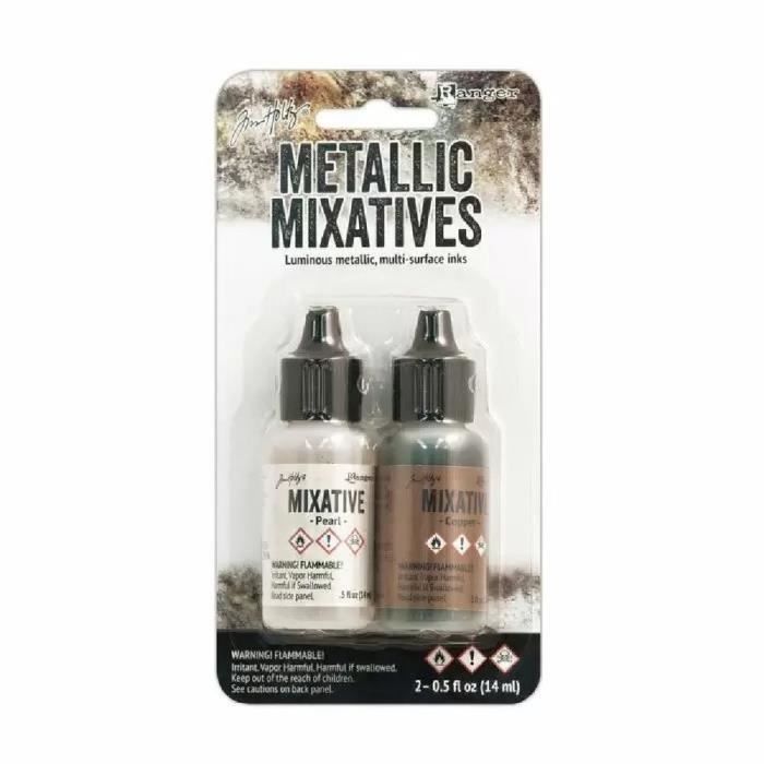 Set d'encres à alcool 'Alcohol Inks Metallic Mix Pearl & Copper' Tim Holtz de Ranger