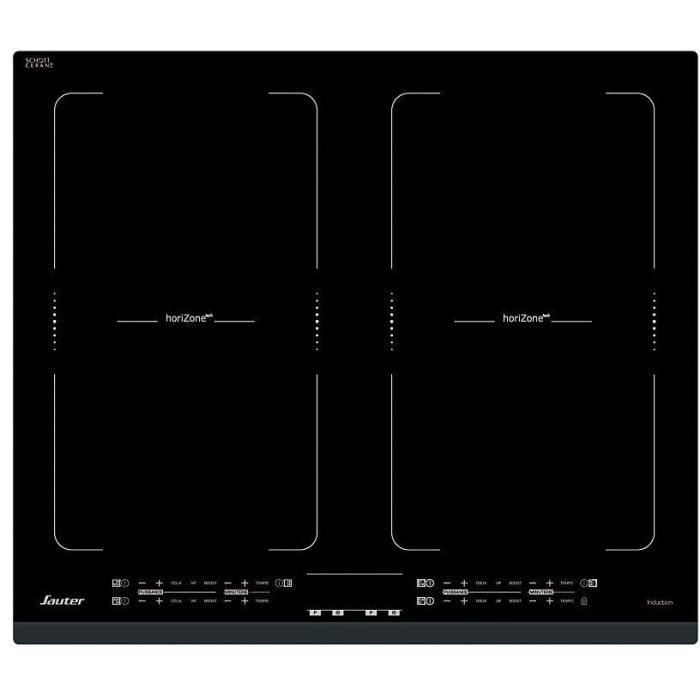 Table Induction - SAUTER - 4 Foyers dont 2 zones modulables (Horizone) - L60 cm - SPI4700B - Noir