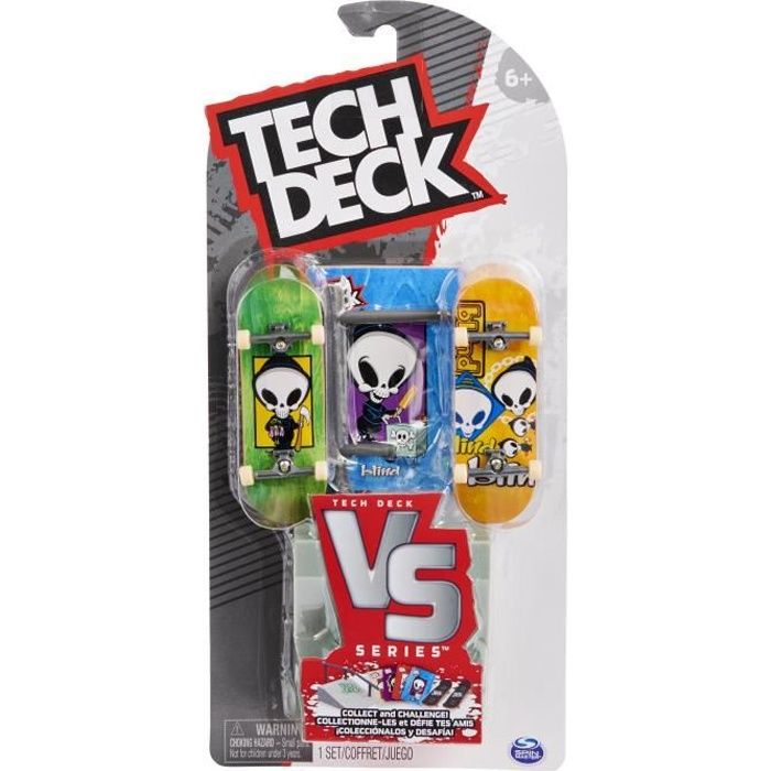 FINGER SKATE - TECH DECK PACK VERSUS 2 Fingerboard - 6061574 - Avec 2 authentiques Mini Skate & 4 cartes collector -Modèle aléatoire