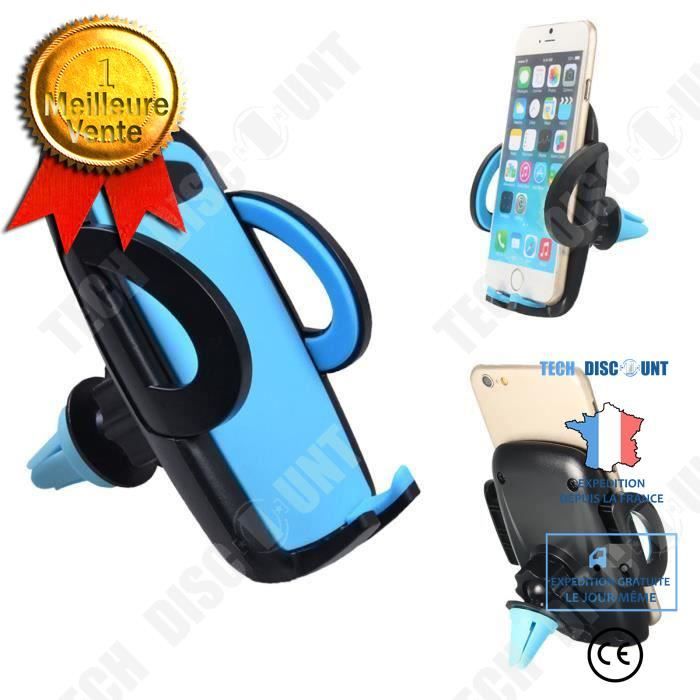 TD® Support de voiture Universel 360° Téléphone GPS Voiture Air Vent Aération Grille Pour iPhone Samsung Smartphone Bleu