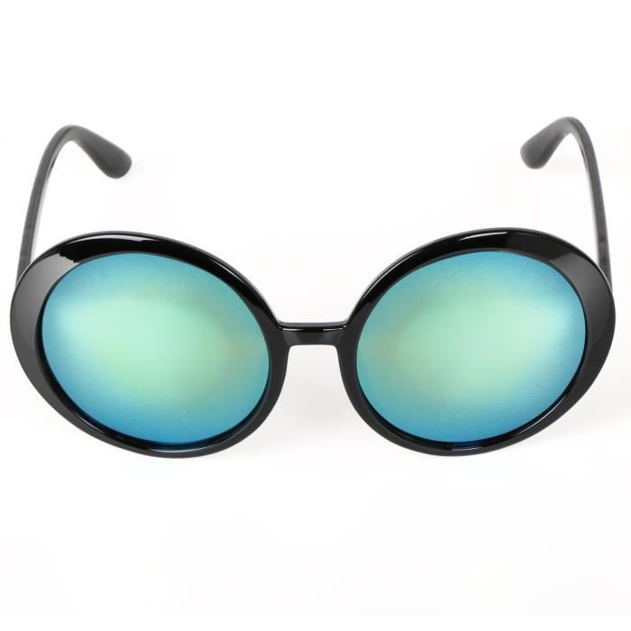 TRIXES Elégantes Lunettes de Soleil Rondes pour Femmes avec Verres Dorés Réfléchissants