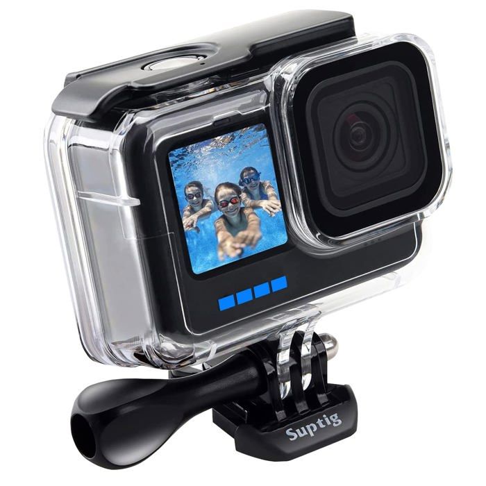 Boîtier étanche GoPro Hero 13/12/11/10/9 – 60 M, Verre Trempé, Anti-buée, Support Rapide