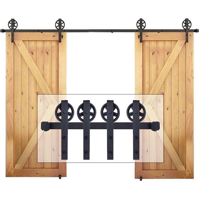HOMCOM 122 CM Quincaillerie de porte coulissante pliante kit de rails