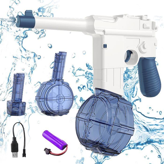 NAVESO Pistolet à Eau Électrique 450CC + 150CC - Automatique Puissant Pour Batailles D'Eau