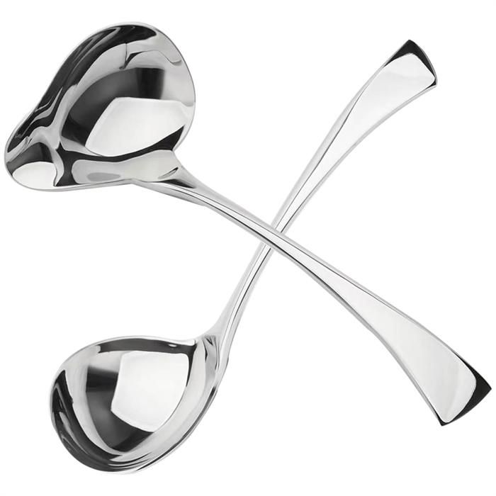 Lot De 2 Louches En Acier Inoxydable : Louche à Sauce Avec Bec