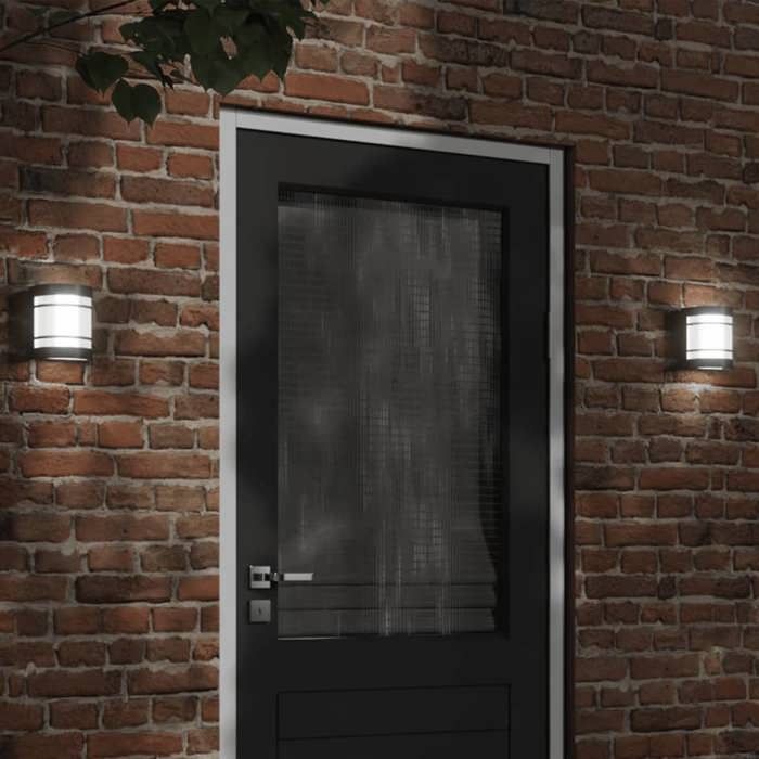 vidaXL Appliques murales d'extérieur 2 pcs acier inoxydable éclairage mural d'extérieur lampe murale de jardin 4006329