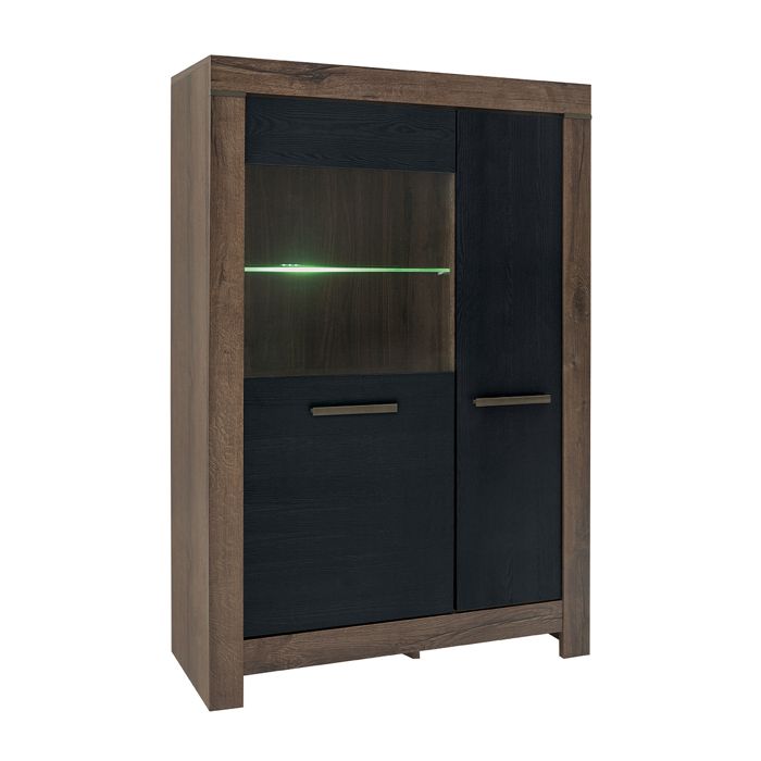 Vaisselier 2 portes Petits-meubles - Adam - 100 x 39 x 148cm - Bois et Noir Vaisselier 2 portes Petits-meubles - Adam - 100 x 39 x 148cm - Bois et Noir
