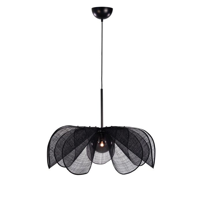 Suspension florale 1xE27 max. 40W Ø75 cm Noir et verre fumé - Markslöjd - Styrka