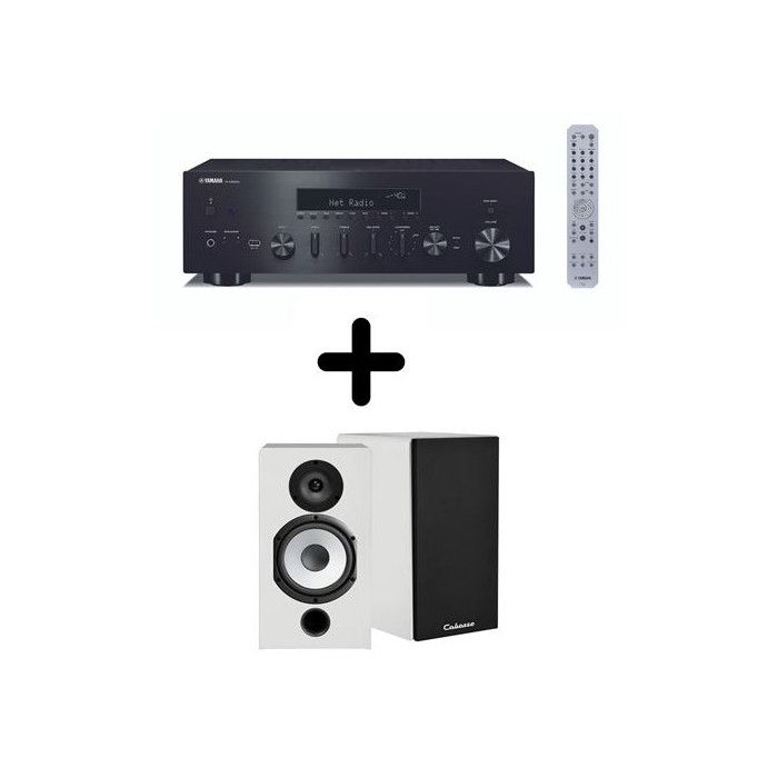 Amplificateur Hi Fi Yamaha R N600A + une paire d'enceintes bibliothèque Cabasse Antigua MT322 - vue 2