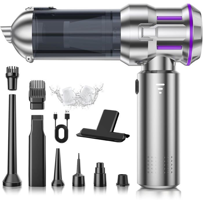 Aspirateur à Main 22000Pa Aspirateur Voiture Puissant 4-en-1 avec Vidage Automatique 1 Touche Moteur sans Balai avec 3 Niveaux