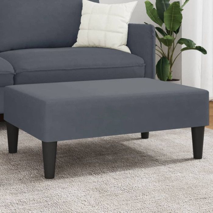 Repose pied gris foncé 77x55x31 cm velours