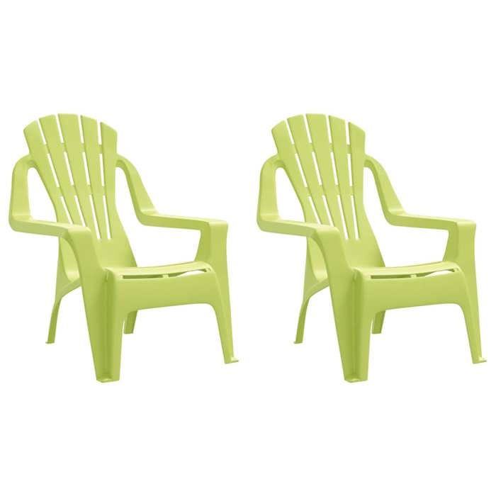Chaises de jardin pour enfants 2 PCS - vert 37x34x44 cm PP C1381