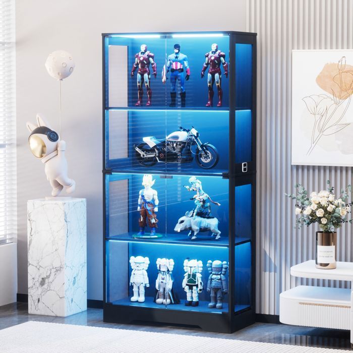Vitrine Objets Présentoir De Vitrine pour Figurines Et Collections
